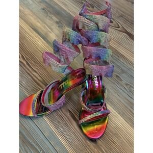 Cape Robbin 9 Stiletto Wrap Up Rainbow Heels